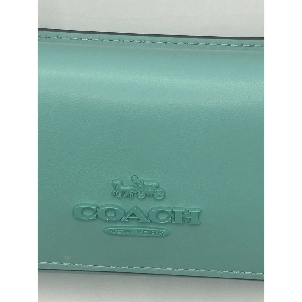 Coach NWT  Micro Wallet Faded Bleu #CP260 Leather #413 - Picture 3 of 9